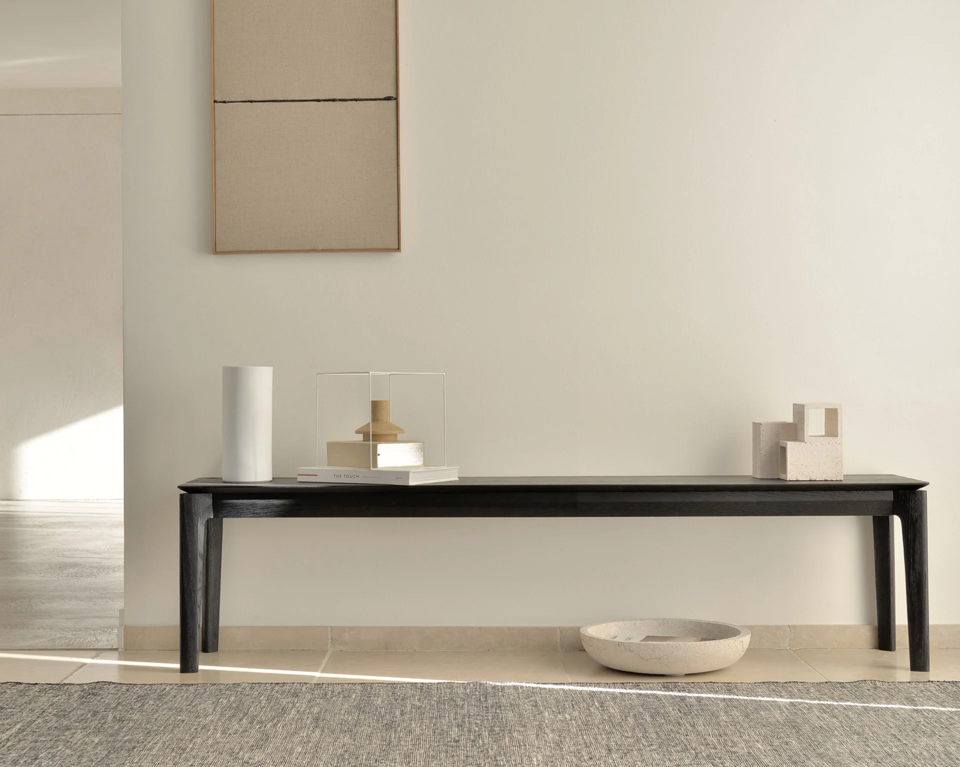 Bok Solid Black Oak Bench, 73" - Image 3