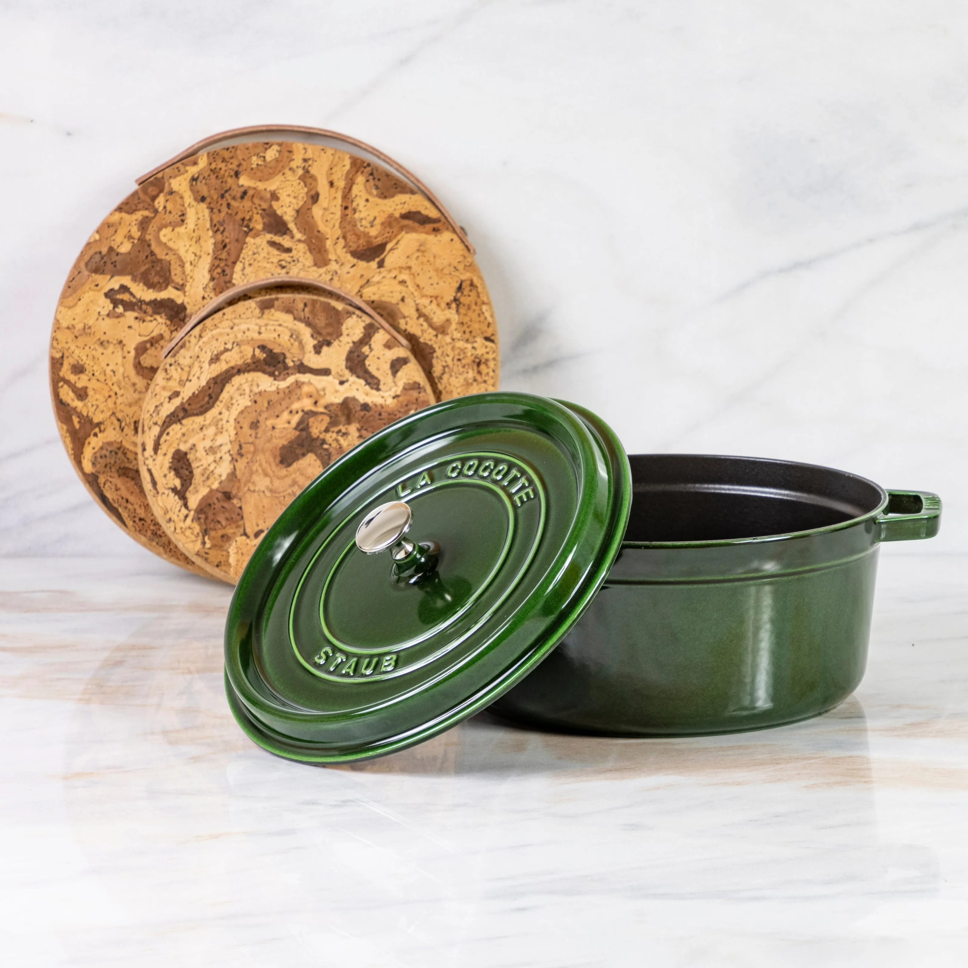 Cork Trivet with Leather Handle, Large - Image 8