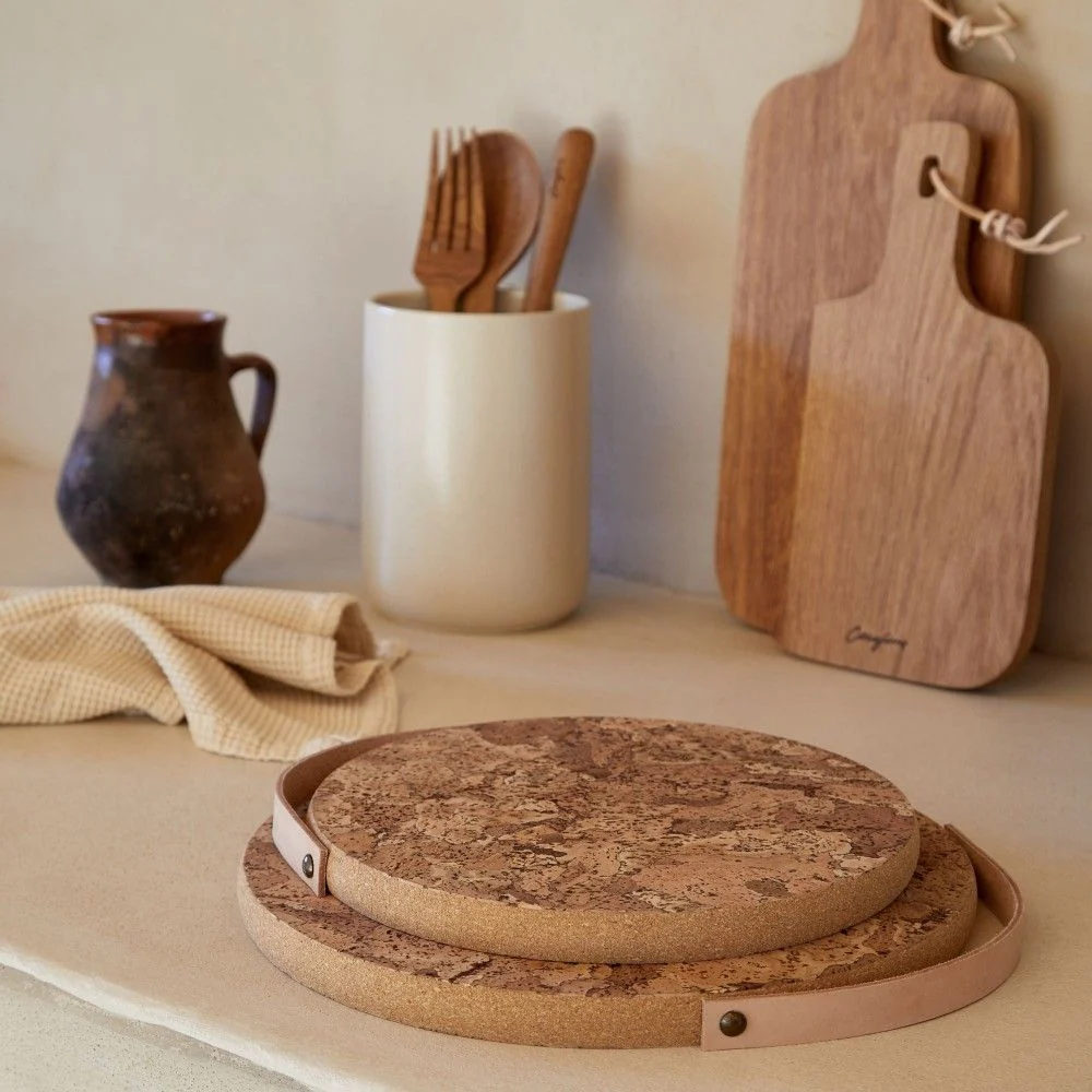 Cork Trivet with Leather Handle, Large - Image 9