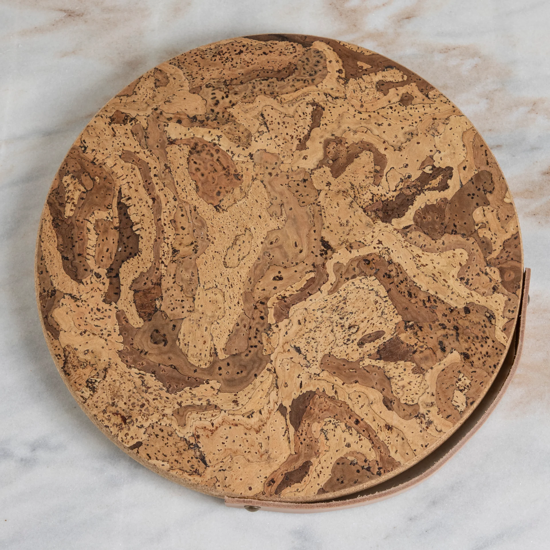 Cork Trivet with Leather Handle, Medium - Image 5