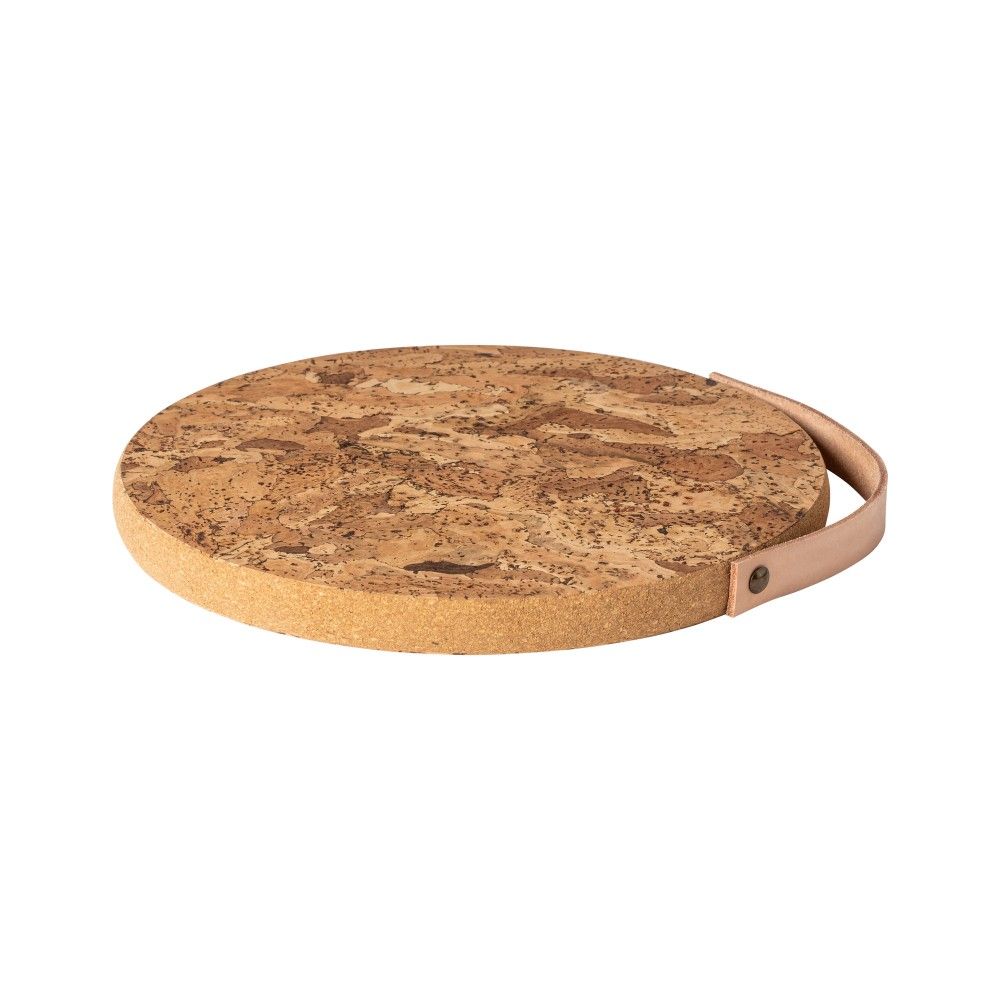Cork Trivet with Leather Handle, Medium - Image 8