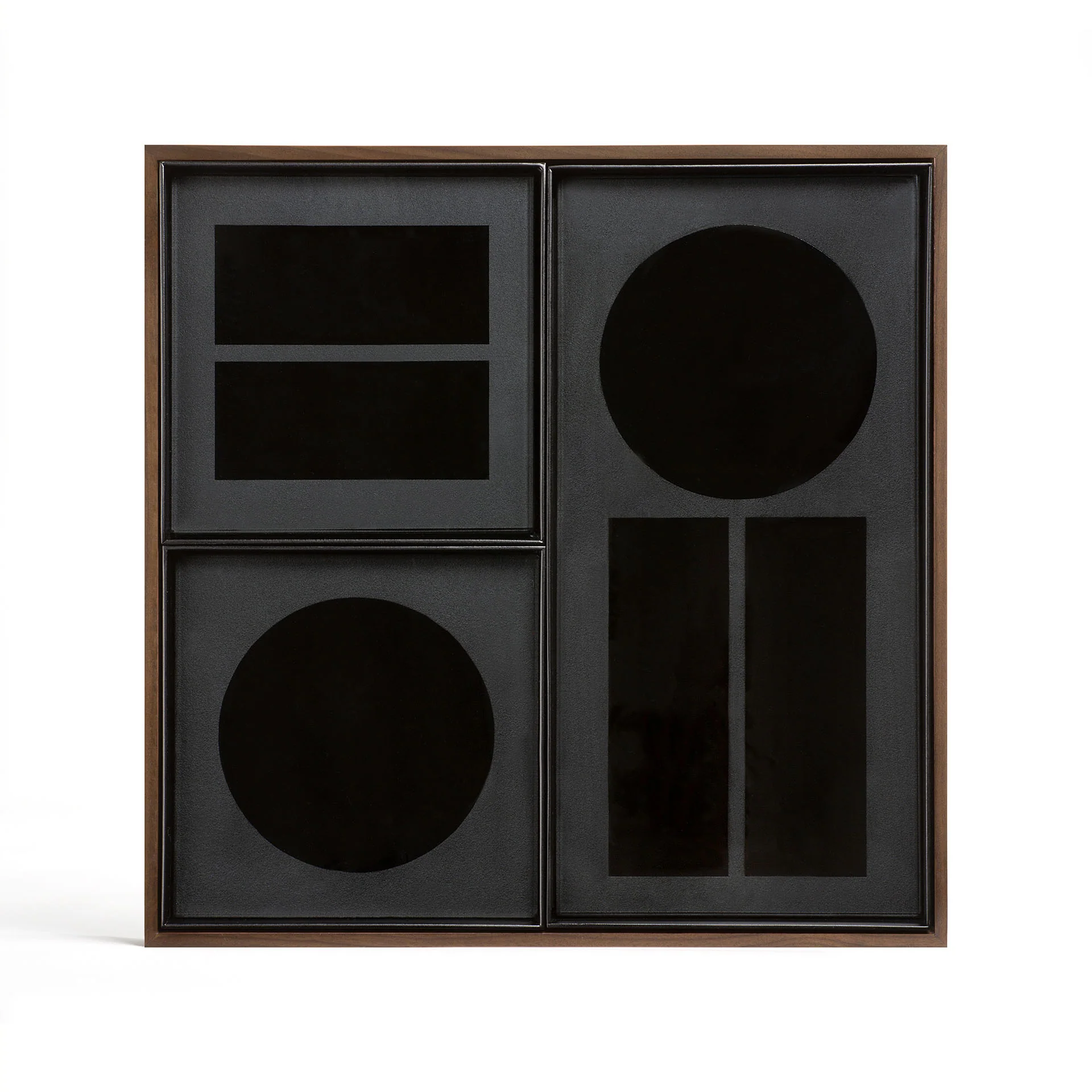 Desk Organiser Set, Glass, Walnut Holder - Image 3