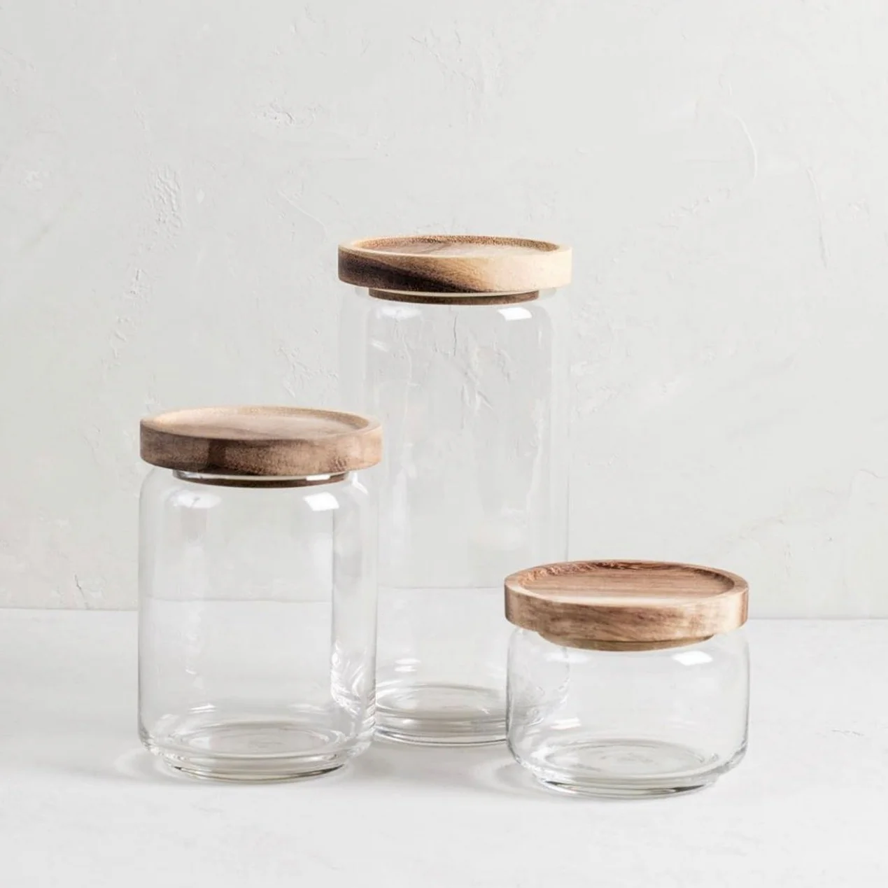 Glass Container with Acacia Lid Medium - Image 4