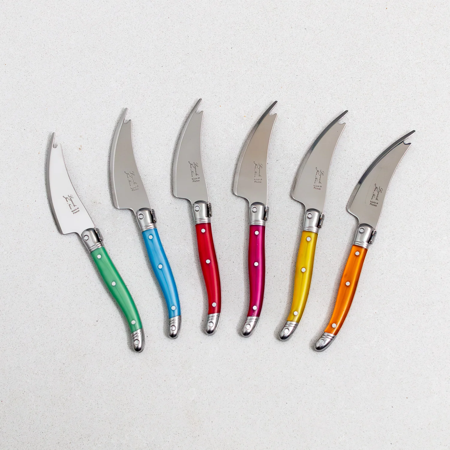 Laguiole 6 Piece Pronged Knife Set, Rainbow - Image 3