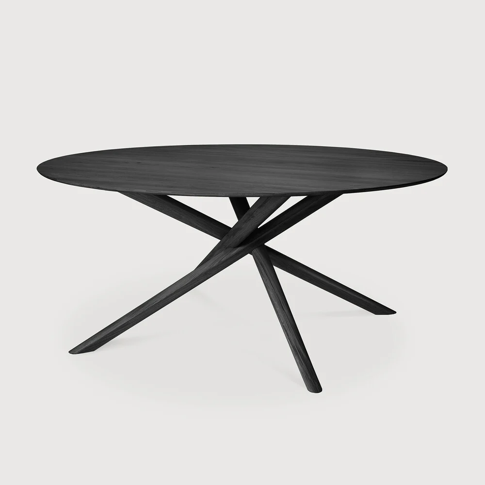 Mikado Solid Black Oak Dining Table, Round - Image 4