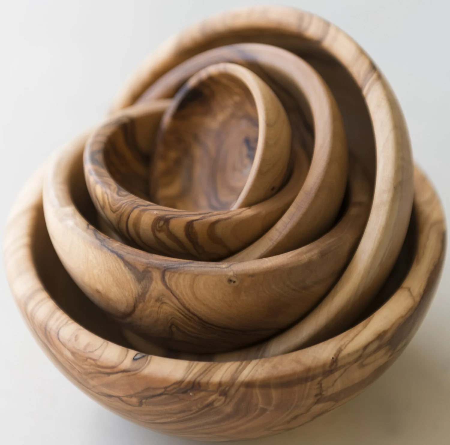 Olive Wood Nesting Bowls, Set of 6 - Image 3