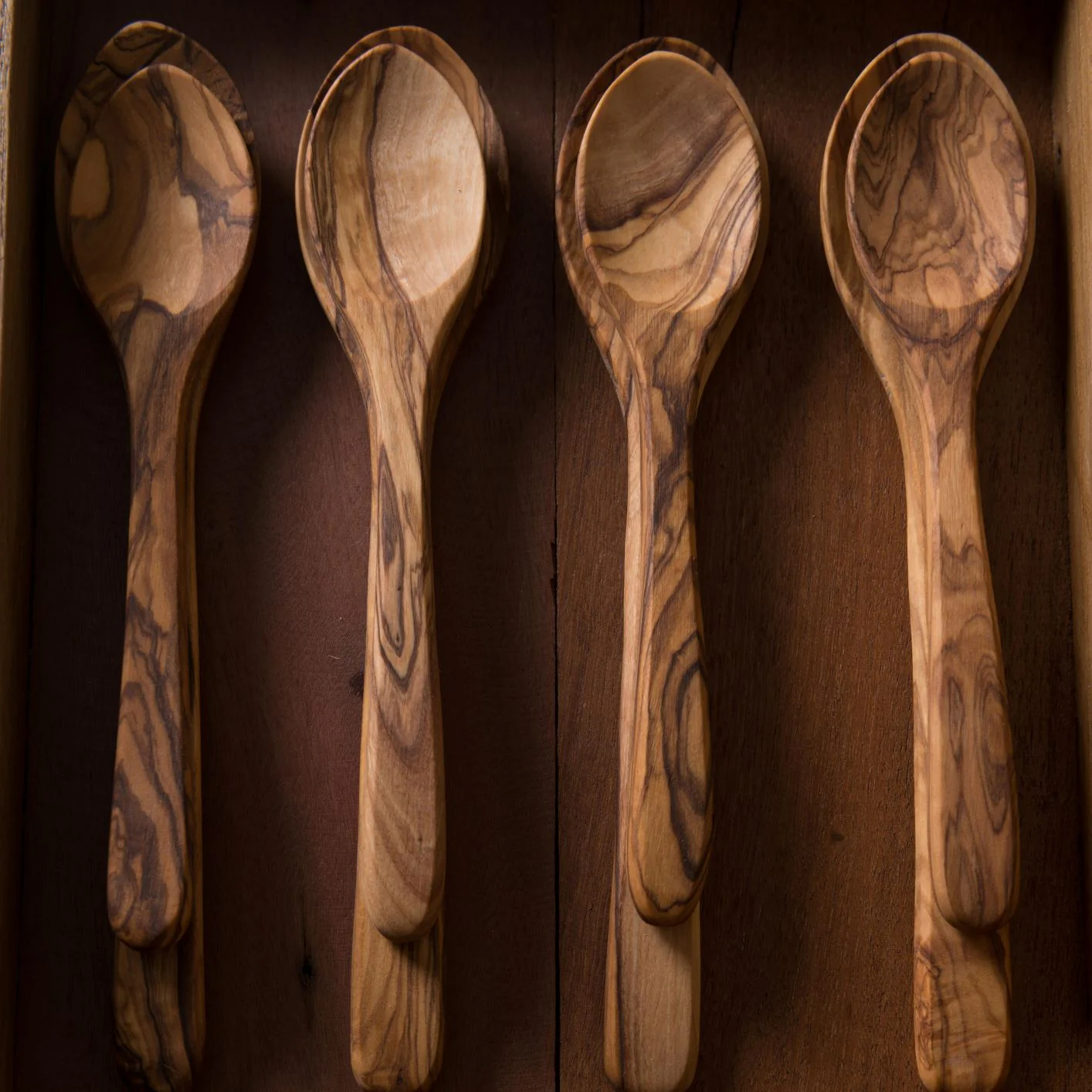 Olive Wood Spoons, Large Set of 4 - Image 4