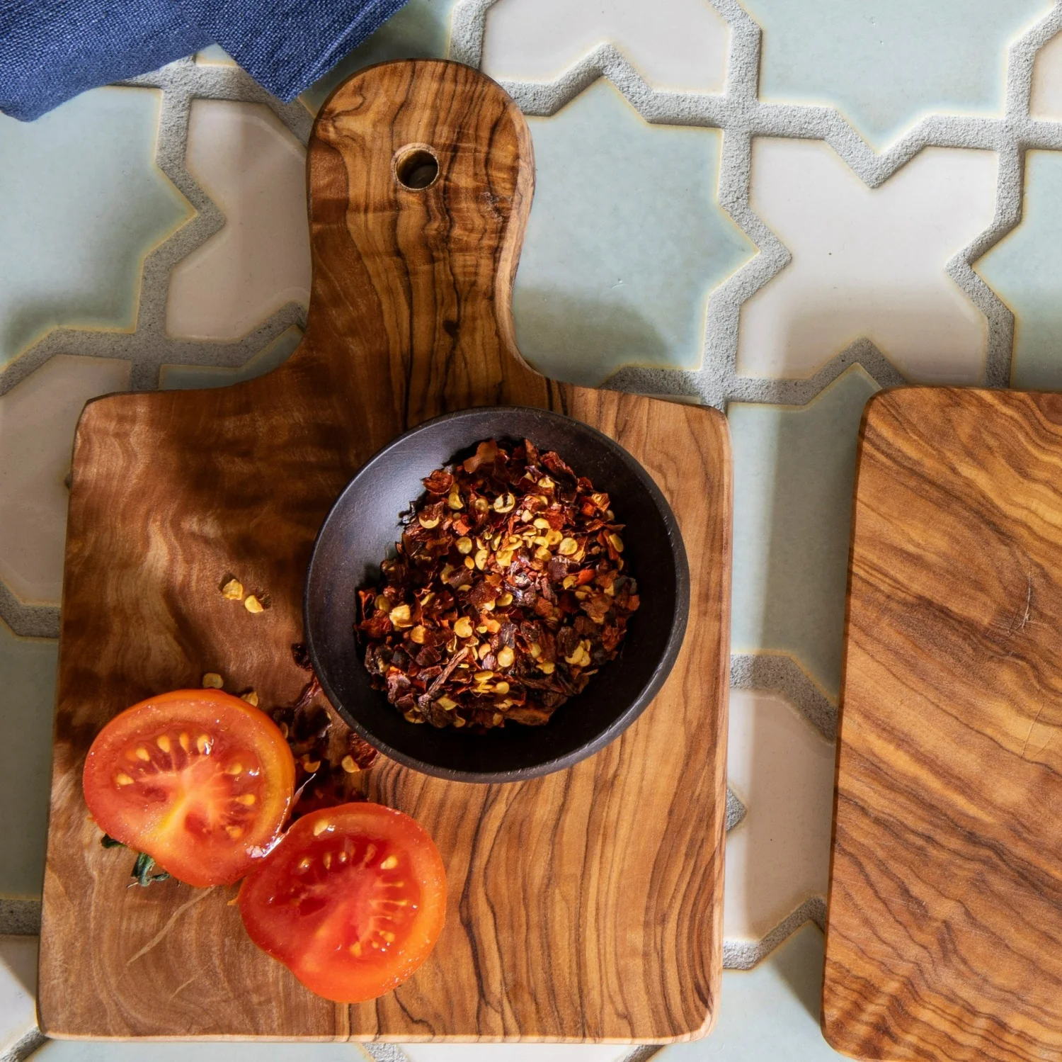 Mini Square Olive Wood Board - Image 3