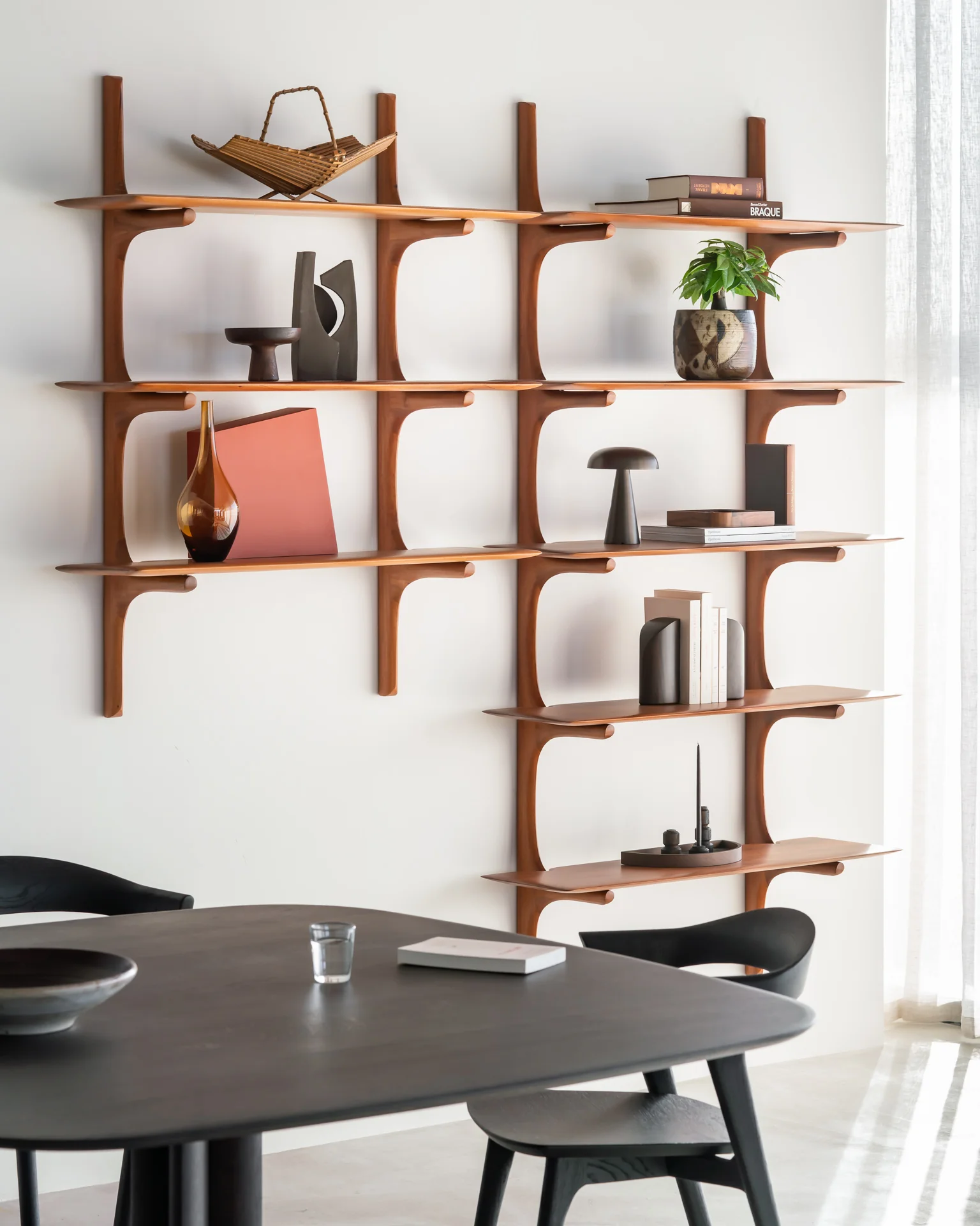 Pi Mahogany Wall Shelf, 3 Shelves - Image 5