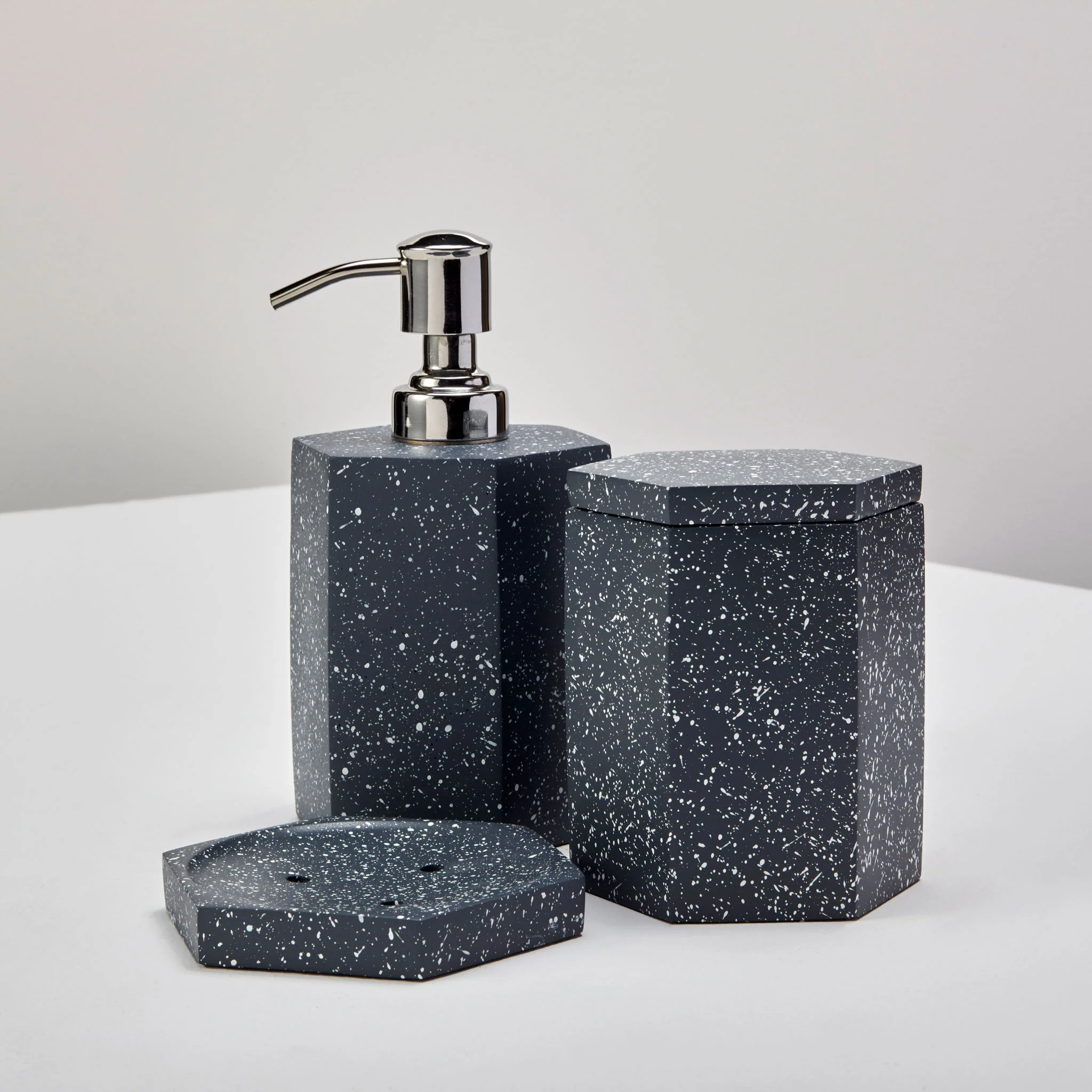 Speckled Cement Soap Dish, Slate - Image 3