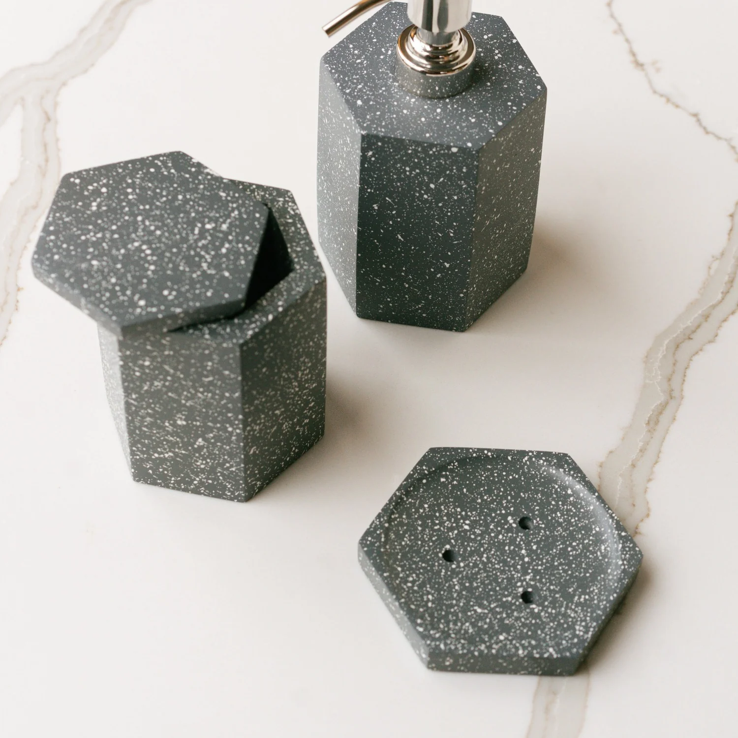 Speckled Cement Soap Dish, Slate - Image 4