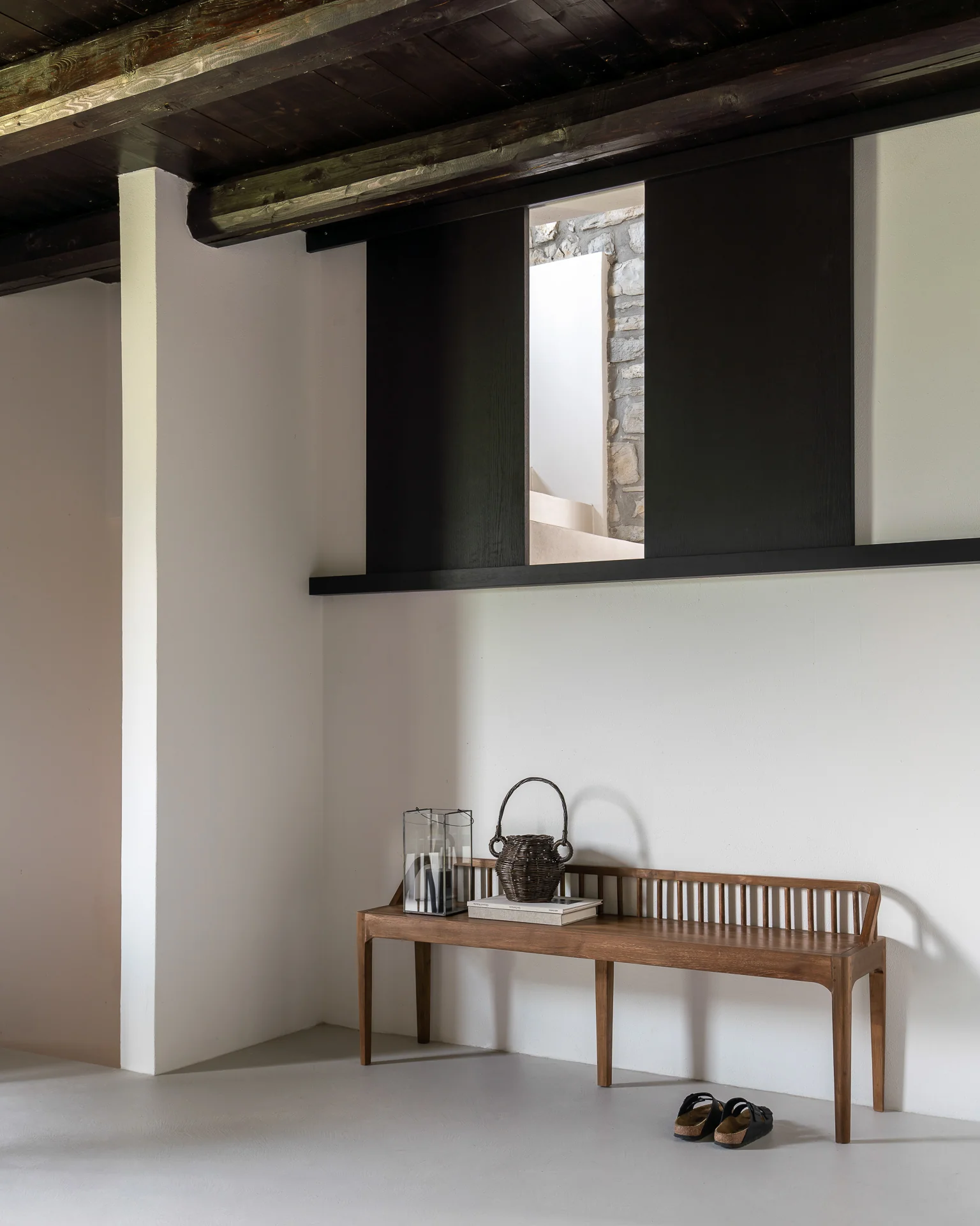 Spindle Solid Reclaimed Teak Bench - Image 3