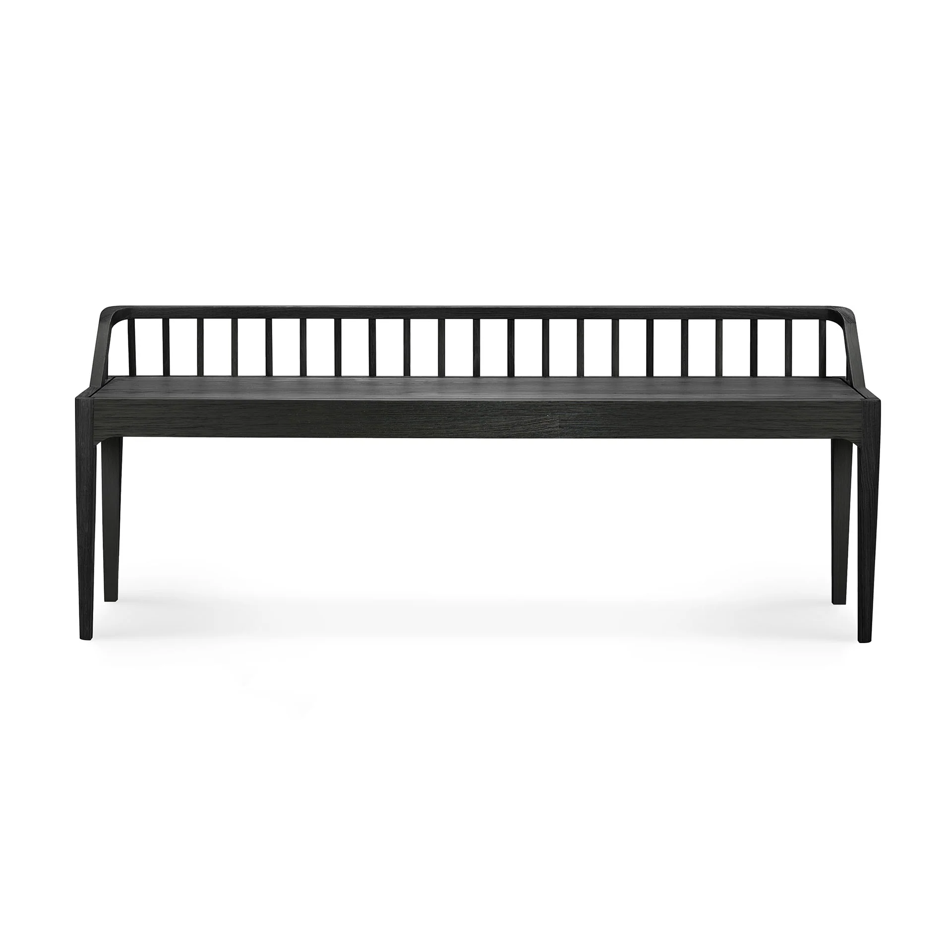 Spindle Solid Black Oak Bench - Image 4