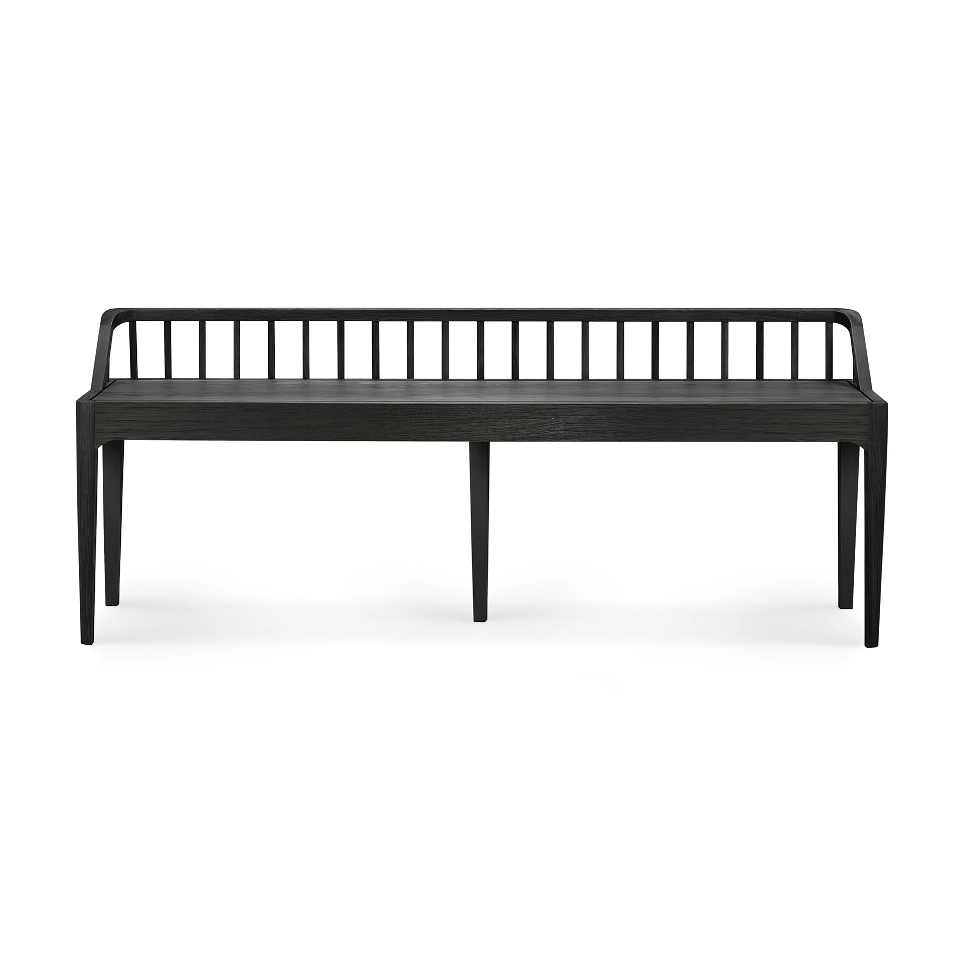 Spindle Solid Black Oak Bench - Image 5