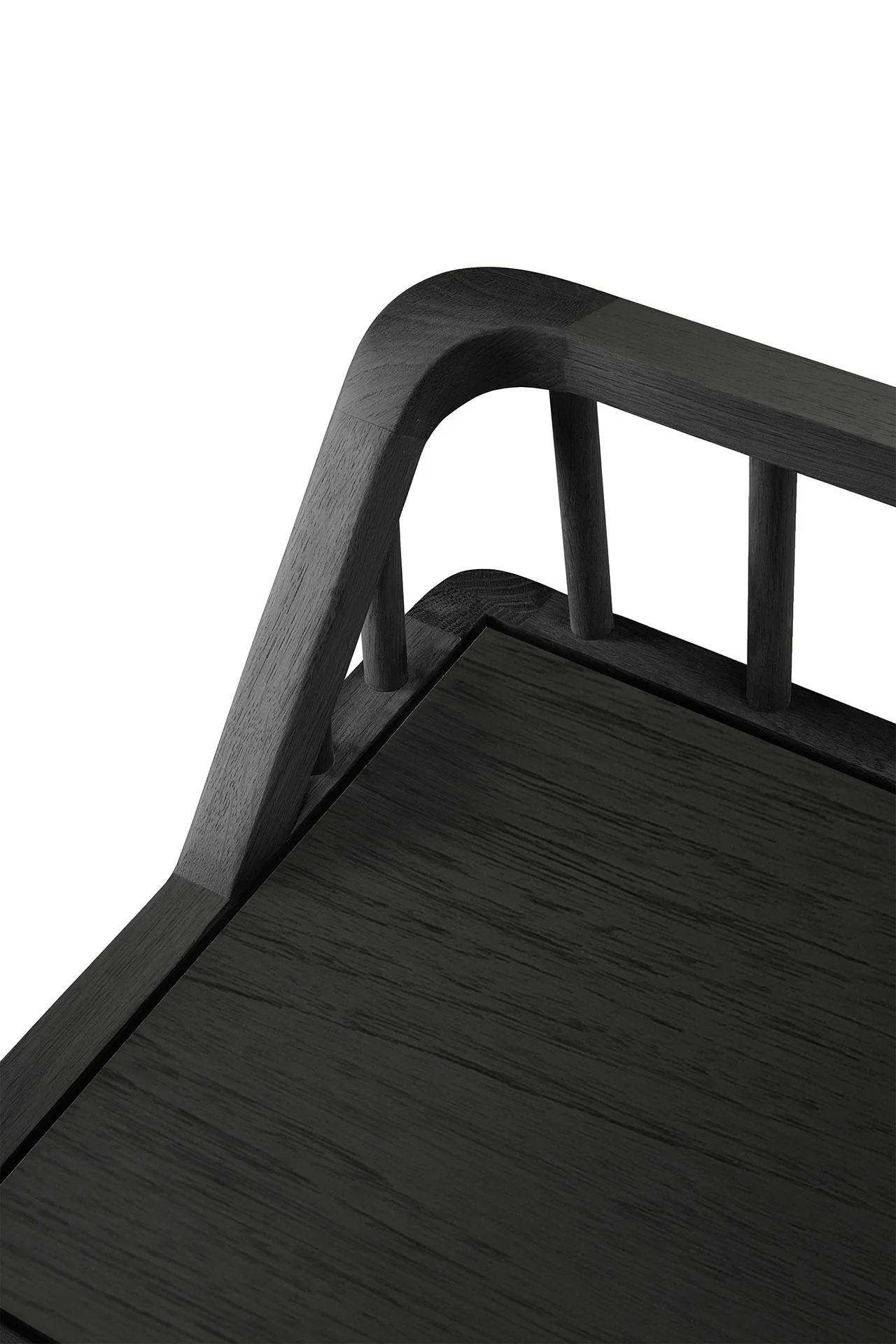 Spindle Solid Black Oak Bench - Image 8