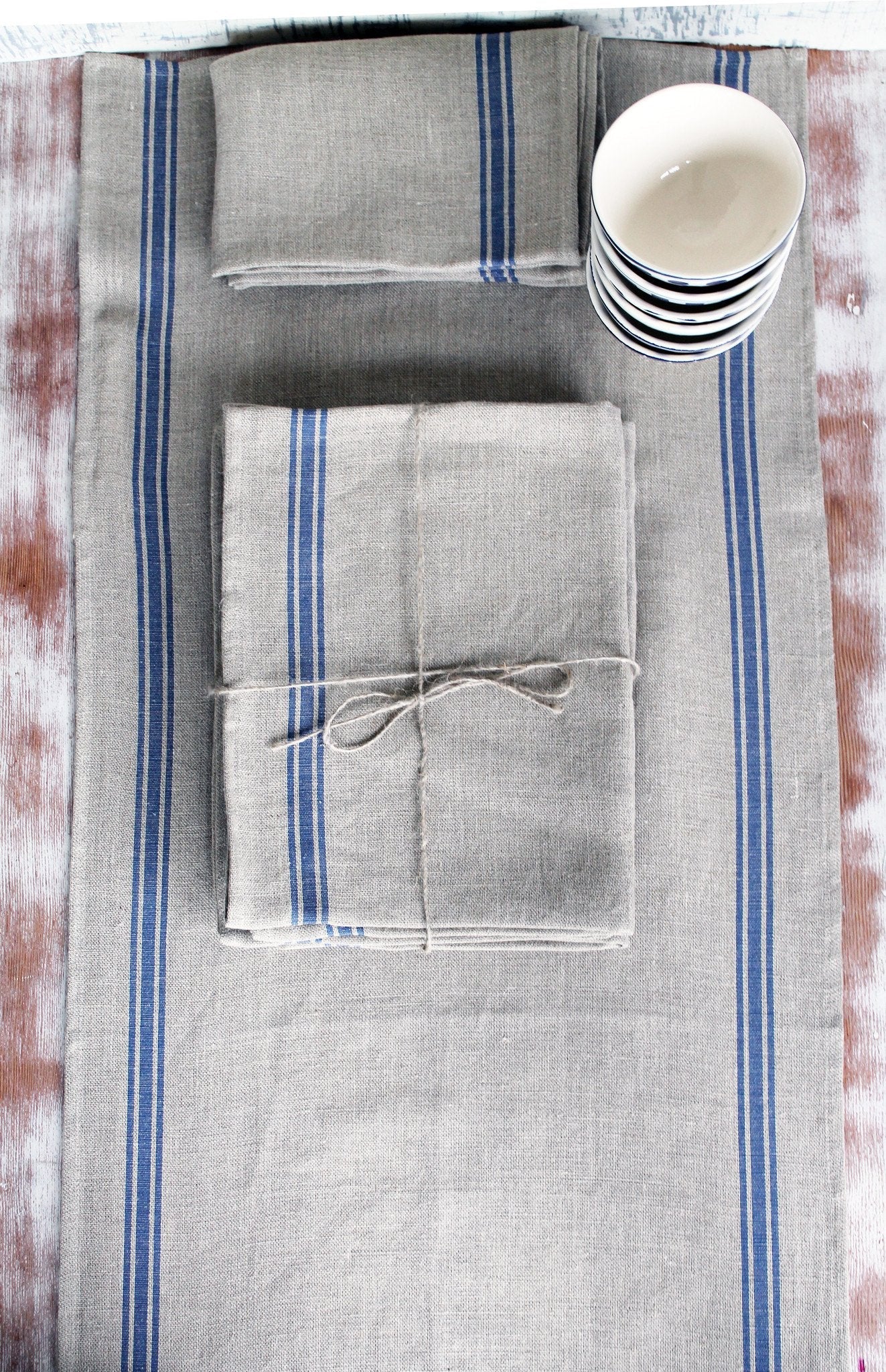 Thieffry Belgian Linen Dishtowel, Blue - Image 3