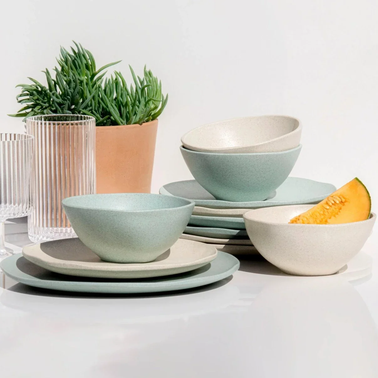 Al Fresco Organic Soup/Cereal Bowl, Sage Green, Set of 4 - Image 8